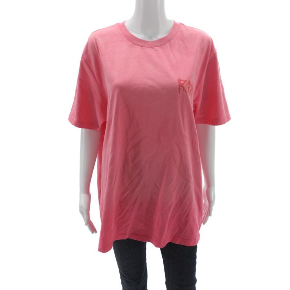 R+A Unisex Adults Pink Jersey Graphic T Shirt Short Sleeve 100% Cotton Size XL